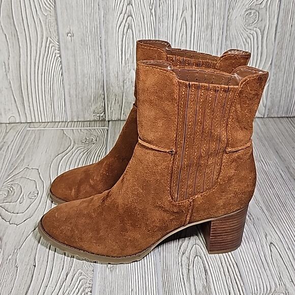 Circa Joan & David Jadine Cognac Leather Ankle Boots Womens Size 11 - Picture 4 of 14